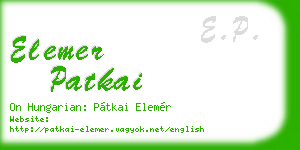 elemer patkai business card